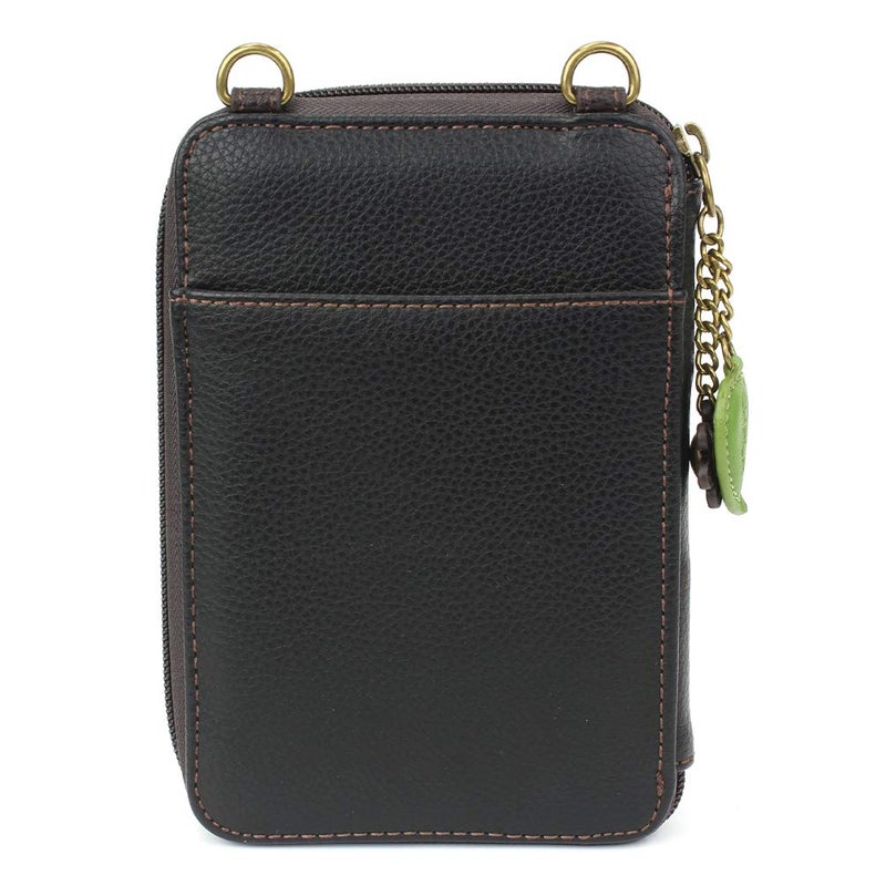 CHALA Wallet Crossbody Cell Phone Purse - Women Faux Leather Multicolor Handbag with Adjustable Strap - Red Rose - black - Image 5